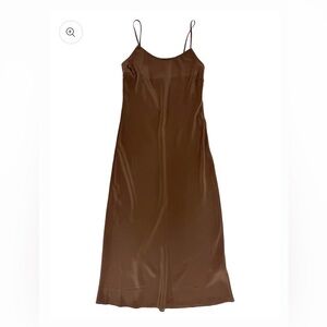 6397 Espresso Pure Silk Slip Dress XS